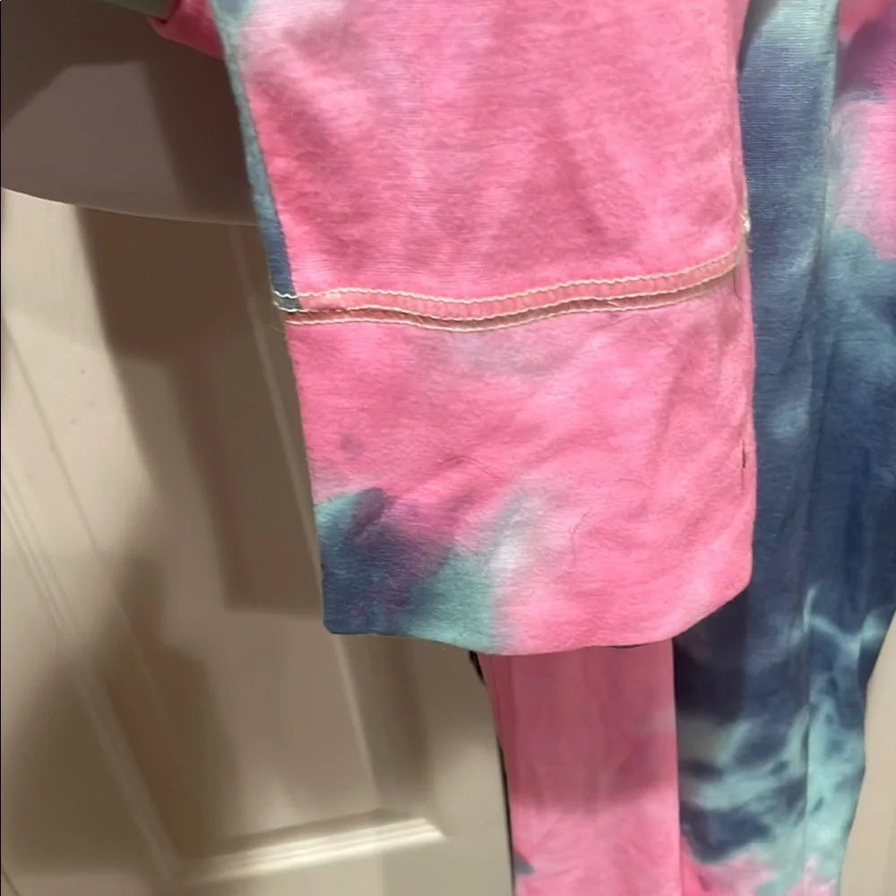 Justice Pink and Blue Tie-Dye Hooded Onesie Size 16/18